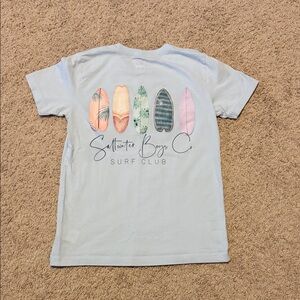 Saltwater Boys Light Blue Surfboard Kids Tee
